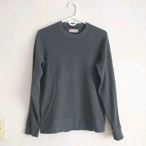 Everlane Shirt Mens S Gray Thermal Waffle Knit Crew Long Sleeve Organic Cotton